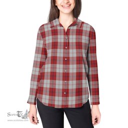 ScotsTee Shop Scottish Cunningham Dress Clan Tartan Womens Long Sleeve Shirt