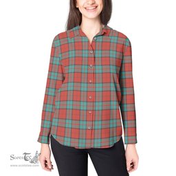ScotsTee Shop Scottish Dunbar Ancient Clan Tartan Womens Long Sleeve Shirt