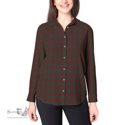 ScotsTee Shop Scottish Donachie of Brockloch Clan Tartan Womens Long Sleeve Shirt