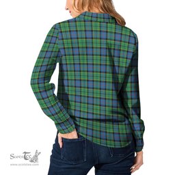 ScotsTee Shop Scottish Forsyth Ancient Clan Crest Tartan Womens Long Sleeve Shirt