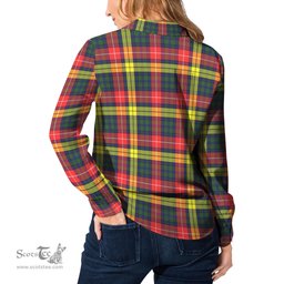 ScotsTee Shop Scottish Dewar Clan Crest Tartan Womens Long Sleeve Shirt