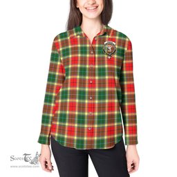 ScotsTee Shop Scottish Gibsone (Gibson-Gibbs) Clan Crest Tartan Womens Long Sleeve Shirt
