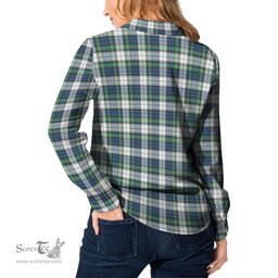 ScotsTee Shop Scottish Gordon Dress Ancient Clan Crest Tartan Womens Long Sleeve Shirt