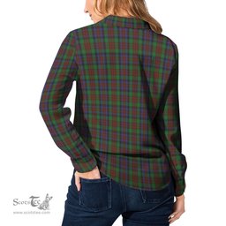 ScotsTee Shop Scottish MacDuff Hunting Clan Crest Tartan Womens Long Sleeve Shirt