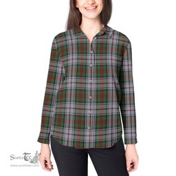 ScotsTee Shop Scottish MacDuff Dress Clan Tartan Womens Long Sleeve Shirt