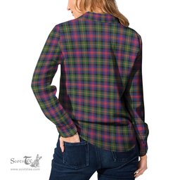 ScotsTee Shop Scottish Logan Modern Clan Crest Tartan Womens Long Sleeve Shirt
