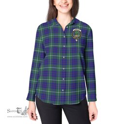 ScotsTee Shop Scottish Hamilton Hunting Modern Clan Crest Tartan Womens Long Sleeve Shirt