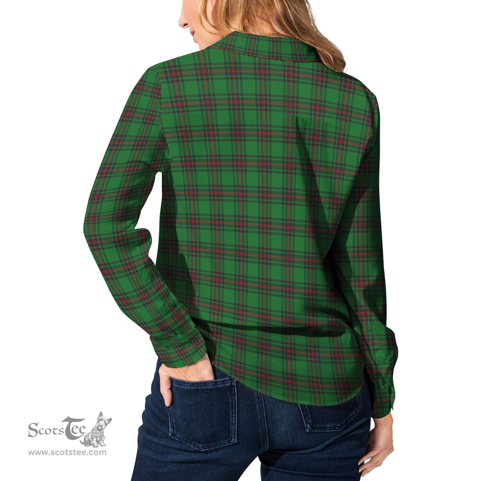 ScotsTee Shop Scottish Halkett Clan Tartan Womens Long Sleeve Shirt