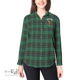 ScotsTee Shop Scottish MacAlpin Ancient Clan Crest Tartan Womens Long Sleeve Shirt