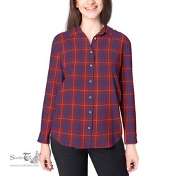 ScotsTee Shop Scottish Hamilton Clan Tartan Womens Long Sleeve Shirt