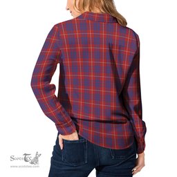 ScotsTee Shop Scottish Hamilton Clan Tartan Womens Long Sleeve Shirt