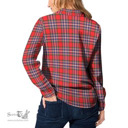ScotsTee Shop Scottish MacFarlane Modern Clan Crest Tartan Womens Long Sleeve Shirt