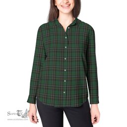 ScotsTee Shop Scottish MacAlpin Clan Tartan Womens Long Sleeve Shirt