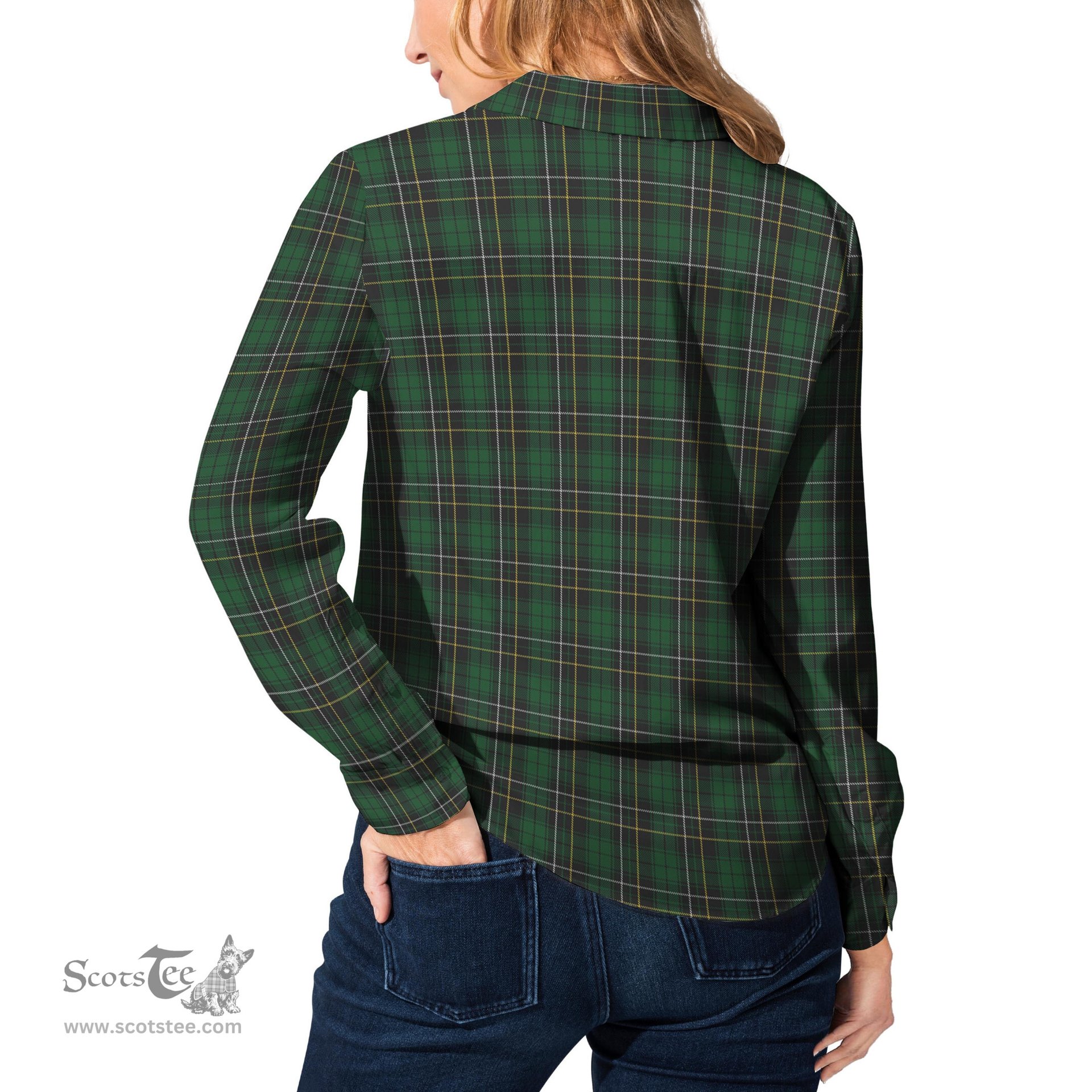 ScotsTee Shop Scottish MacAlpin Clan Tartan Womens Long Sleeve Shirt