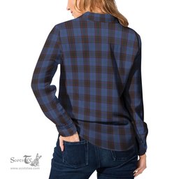 ScotsTee Shop Scottish Home (Hume) Clan Tartan Womens Long Sleeve Shirt