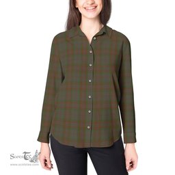 ScotsTee Shop Scottish Gray Clan Tartan Womens Long Sleeve Shirt
