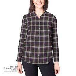 ScotsTee Shop Scottish MacDonald Dress Clan Tartan Womens Long Sleeve Shirt