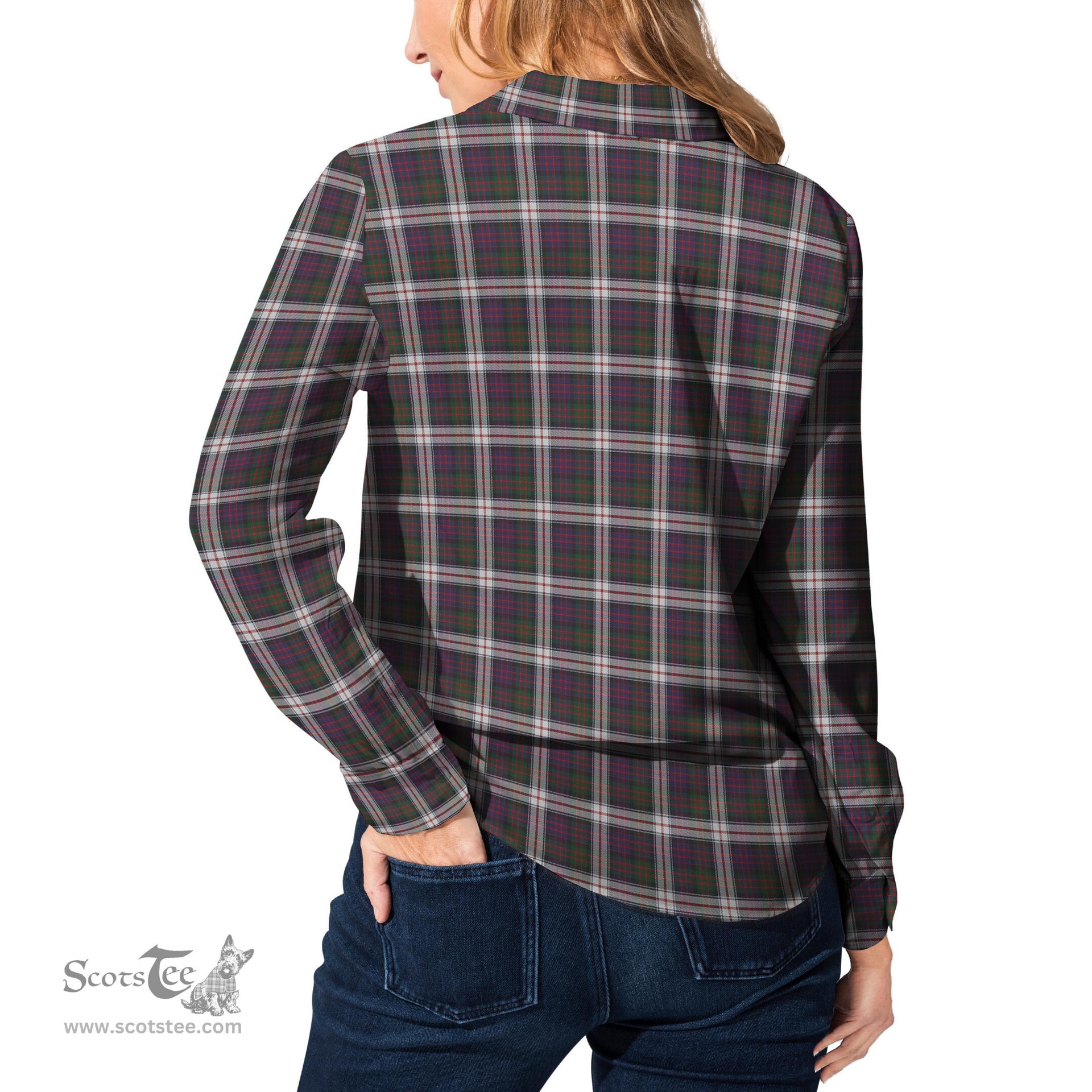 ScotsTee Shop Scottish MacDonald Dress Clan Tartan Womens Long Sleeve Shirt