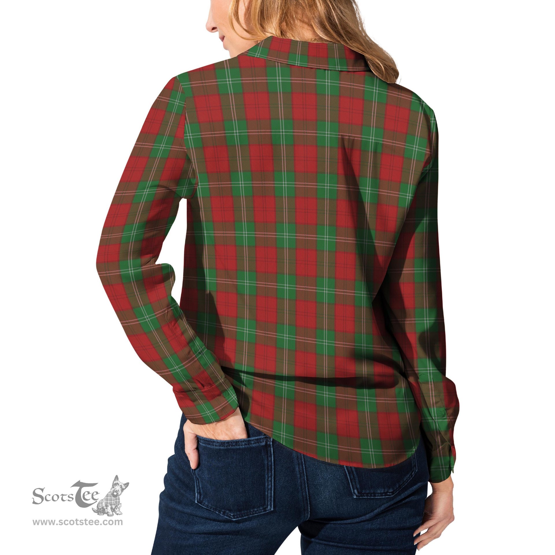 ScotsTee Shop Scottish Lennox Clan Tartan Womens Long Sleeve Shirt