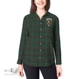 ScotsTee Shop Scottish MacAlpin Clan Crest Tartan Womens Long Sleeve Shirt