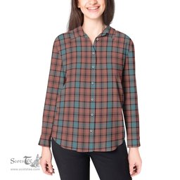 ScotsTee Shop Scottish Hannay Dress Clan Tartan Womens Long Sleeve Shirt