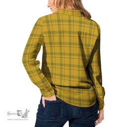 ScotsTee Shop Scottish Houston Clan Crest Tartan Womens Long Sleeve Shirt