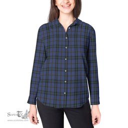 ScotsTee Shop Scottish Hope (Vere-Weir) Clan Tartan Womens Long Sleeve Shirt