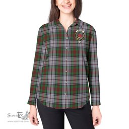 ScotsTee Shop Scottish MacDuff Dress Clan Crest Tartan Womens Long Sleeve Shirt