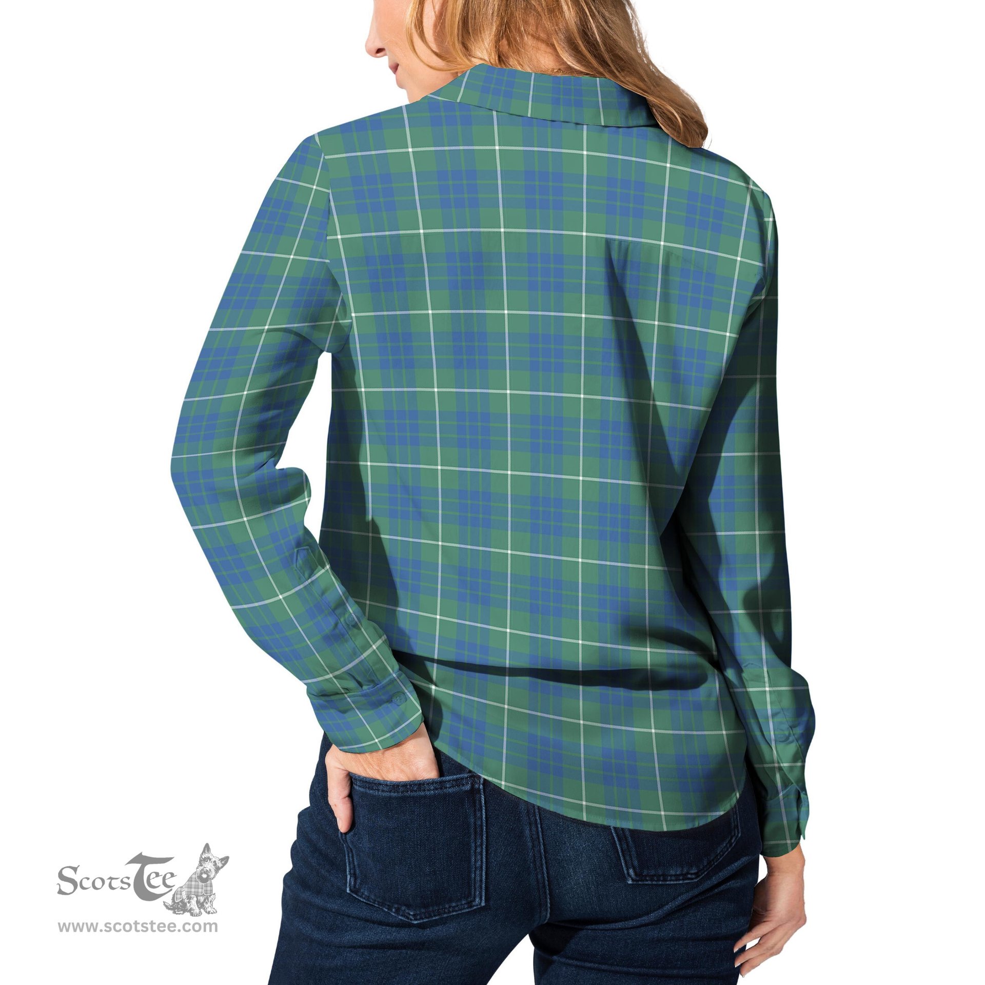 ScotsTee Shop Scottish Hamilton Hunting Ancient Clan Tartan Womens Long Sleeve Shirt