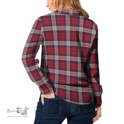 ScotsTee Shop Scottish MacDonald Dress Irish Clan Crest Tartan Womens Long Sleeve Shirt