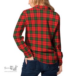 ScotsTee Shop Scottish Kerr Modern Clan Crest Tartan Womens Long Sleeve Shirt
