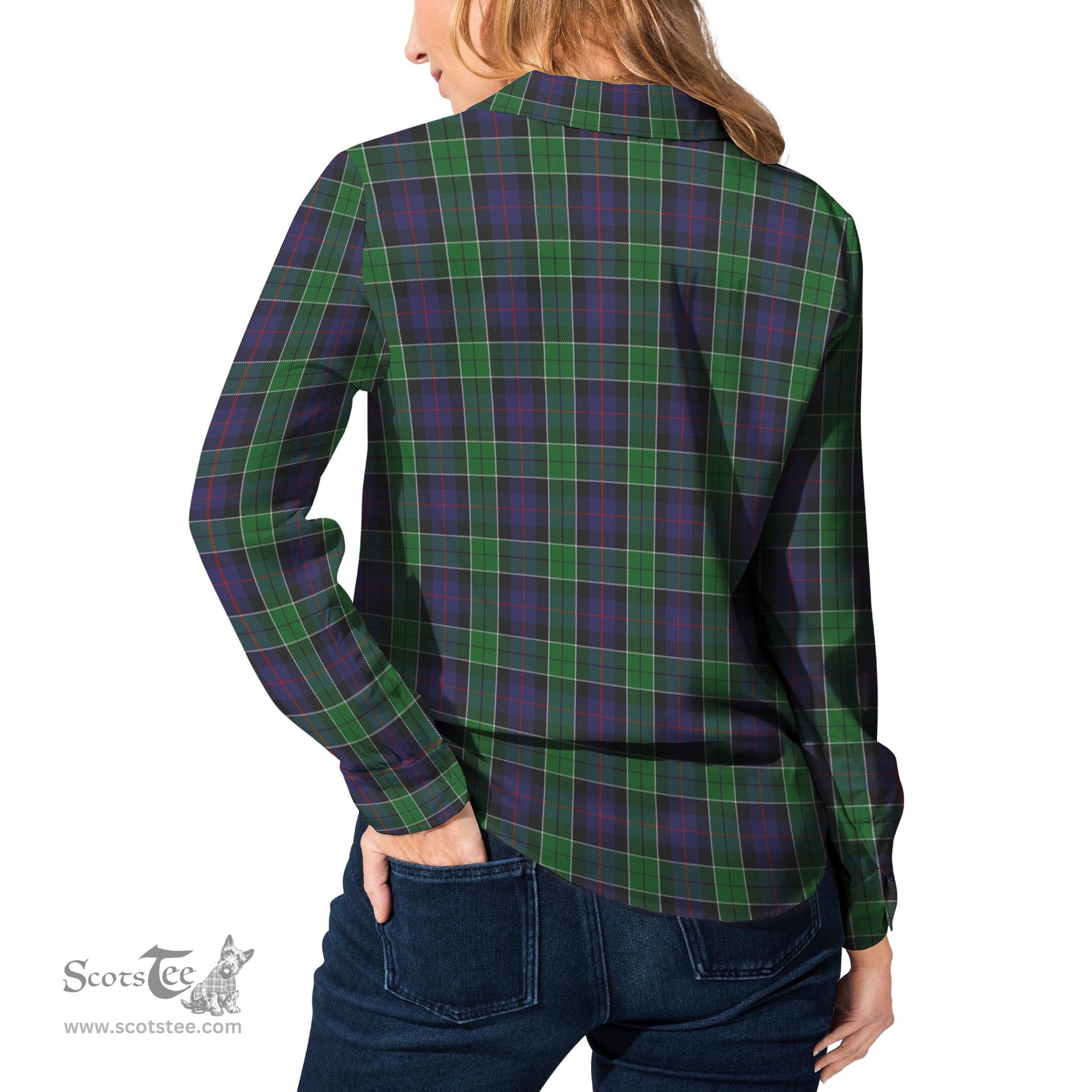 ScotsTee Shop Scottish Leslie Hunting Clan Tartan Womens Long Sleeve Shirt