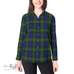 ScotsTee Shop Scottish Jamieson Clan Tartan Womens Long Sleeve Shirt