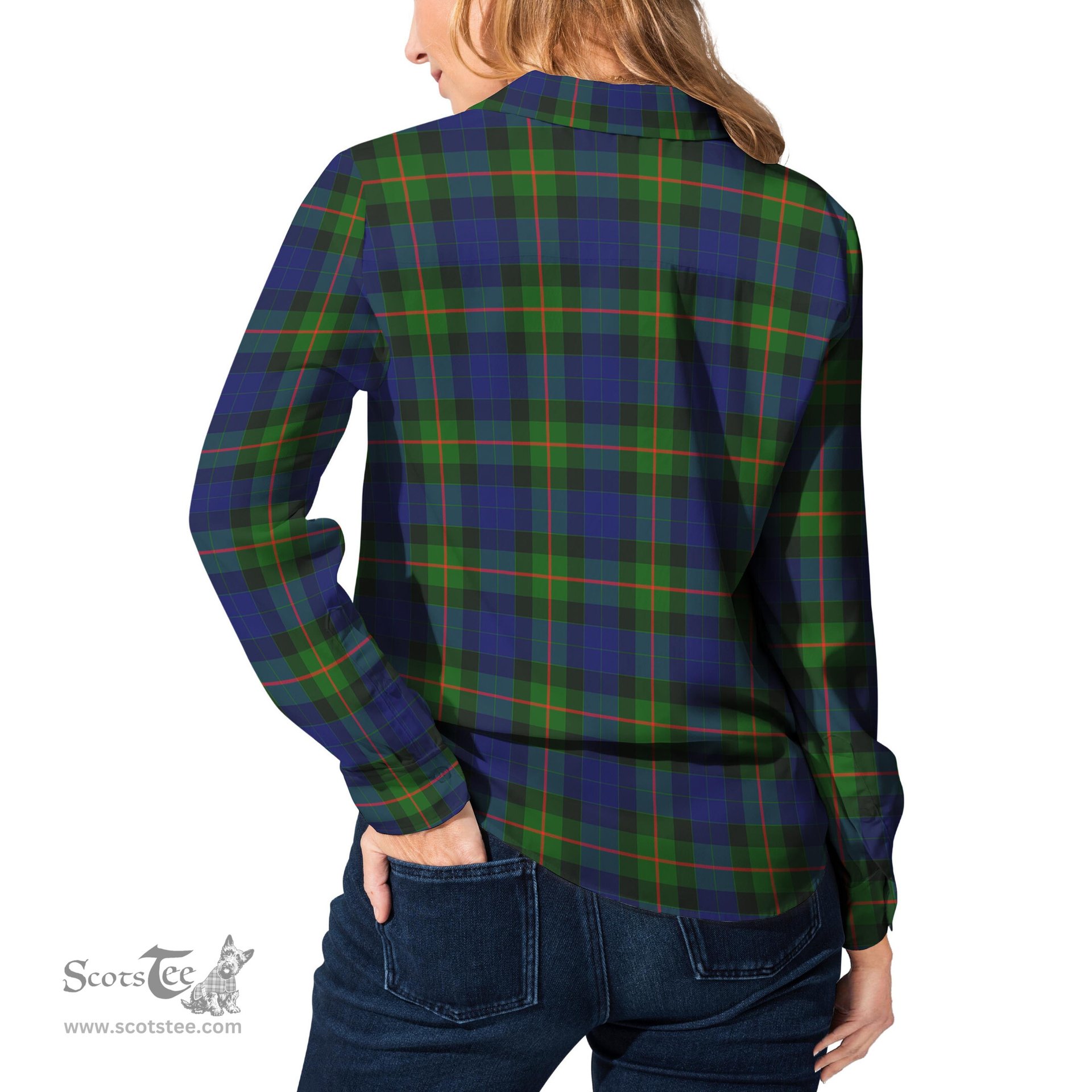 ScotsTee Shop Scottish Jamieson Clan Tartan Womens Long Sleeve Shirt