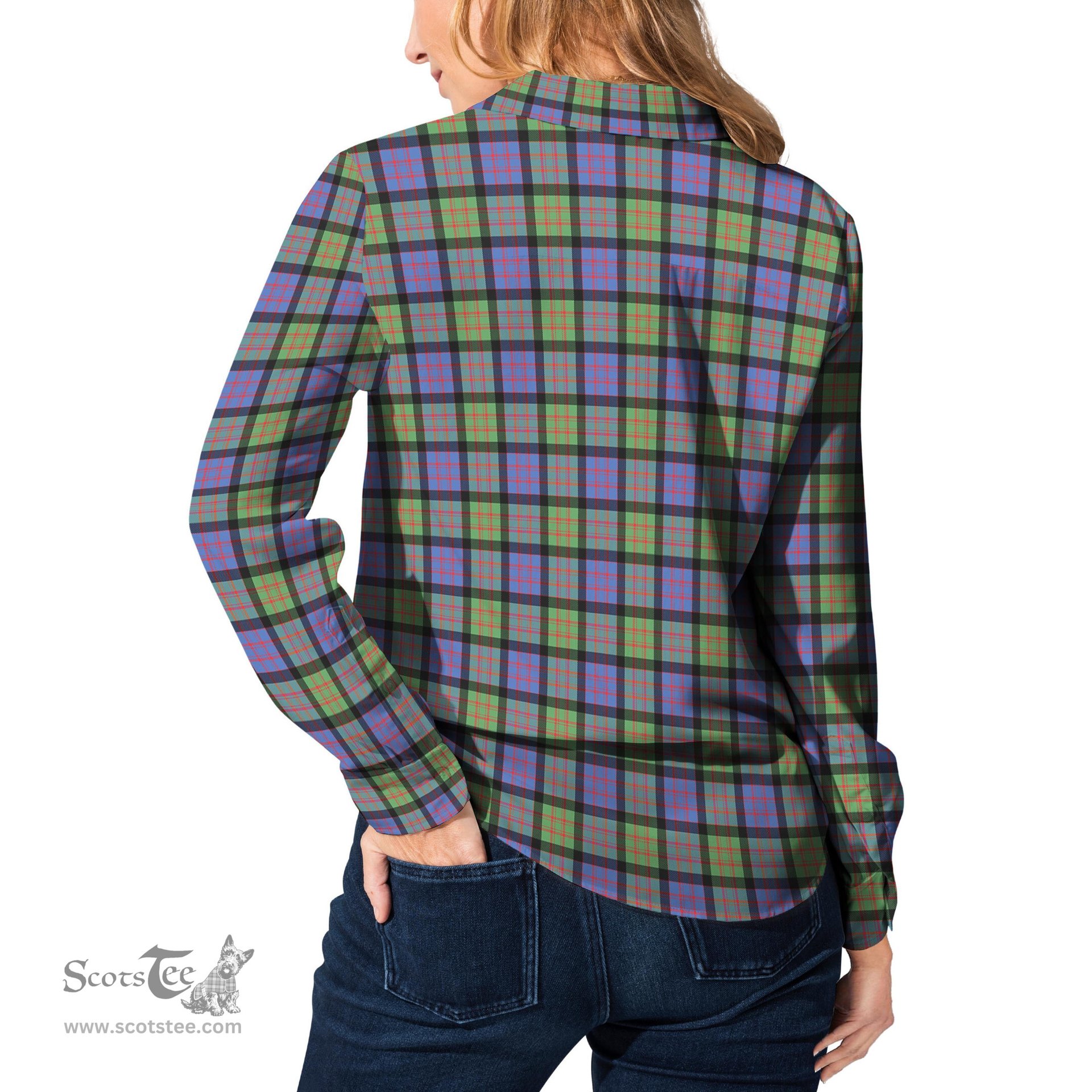 ScotsTee Shop Scottish MacDonald Ancient Clan Tartan Womens Long Sleeve Shirt