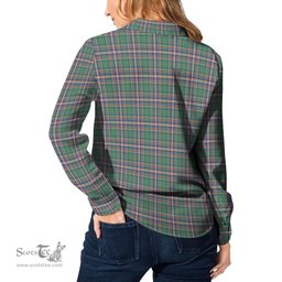 ScotsTee Shop Scottish MacFarlane Hunting Ancient Clan Tartan Womens Long Sleeve Shirt
