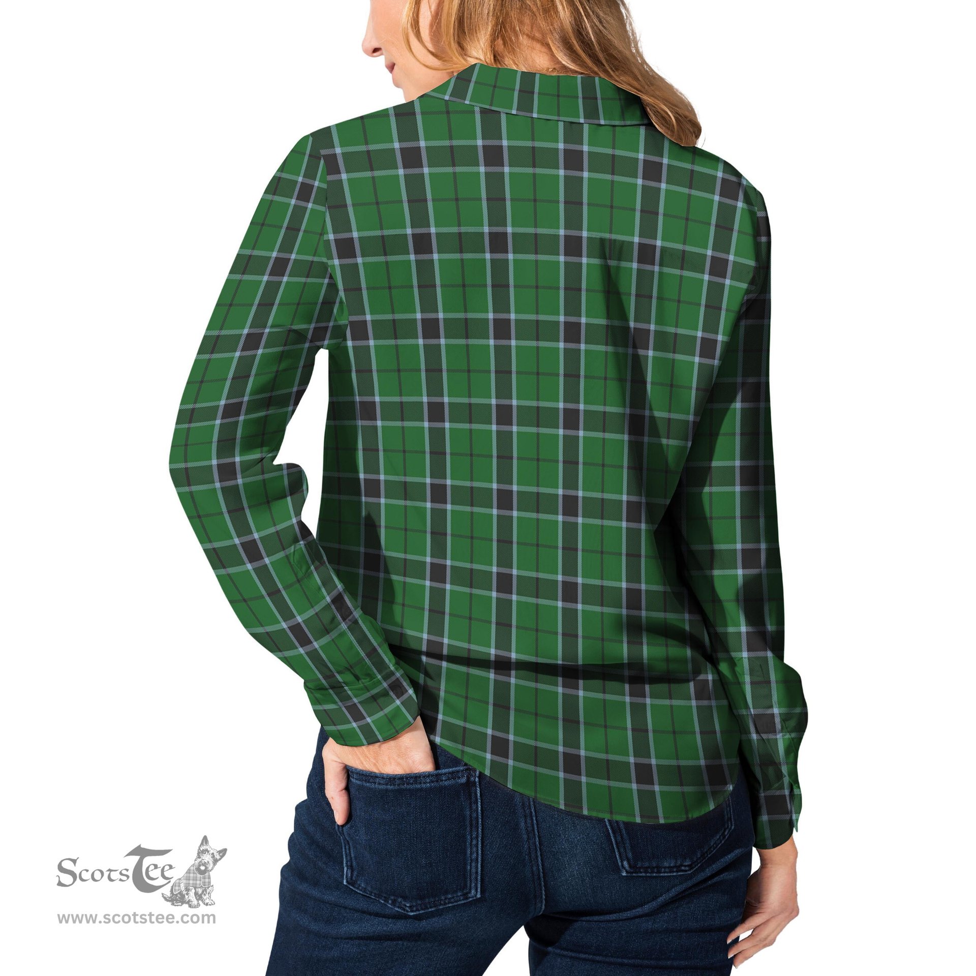ScotsTee Shop Scottish Innes Hunting Clan Tartan Womens Long Sleeve Shirt
