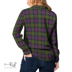 ScotsTee Shop Scottish MacDonald Clan Crest Tartan Womens Long Sleeve Shirt