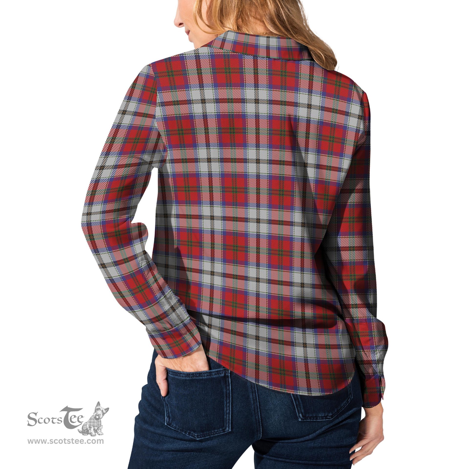 ScotsTee Shop Scottish MacCulloch Dress Clan Tartan Womens Long Sleeve Shirt