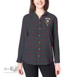 ScotsTee Shop Scottish Jardine Dress Clan Crest Tartan Womens Long Sleeve Shirt