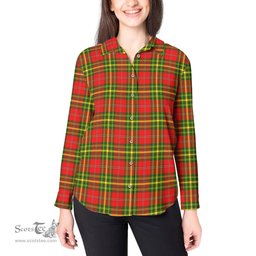 ScotsTee Shop Scottish Leask Modern Clan Tartan Womens Long Sleeve Shirt