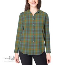 ScotsTee Shop Scottish O'Brien Clan Tartan Womens Long Sleeve Shirt