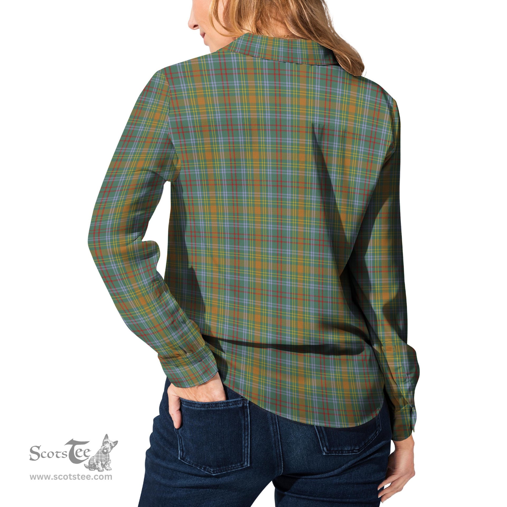 ScotsTee Shop Scottish O'Brien Clan Tartan Womens Long Sleeve Shirt