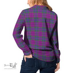 ScotsTee Shop Scottish Wardlaw Modern Clan Crest Tartan Womens Long Sleeve Shirt