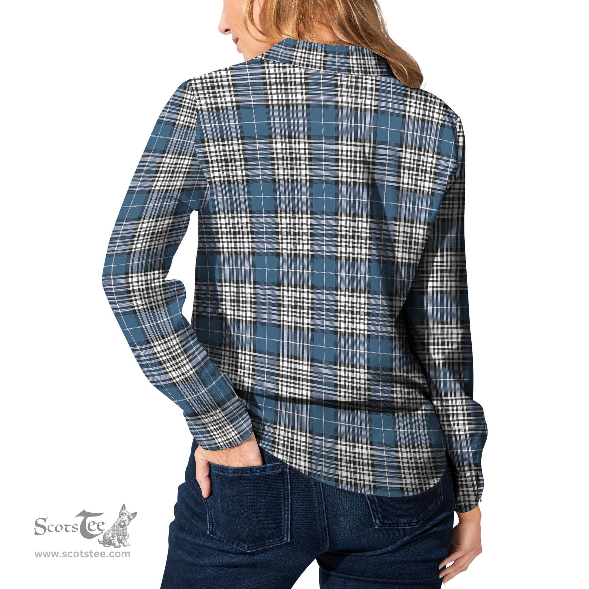 ScotsTee Shop Scottish Napier Modern Clan Tartan Womens Long Sleeve Shirt