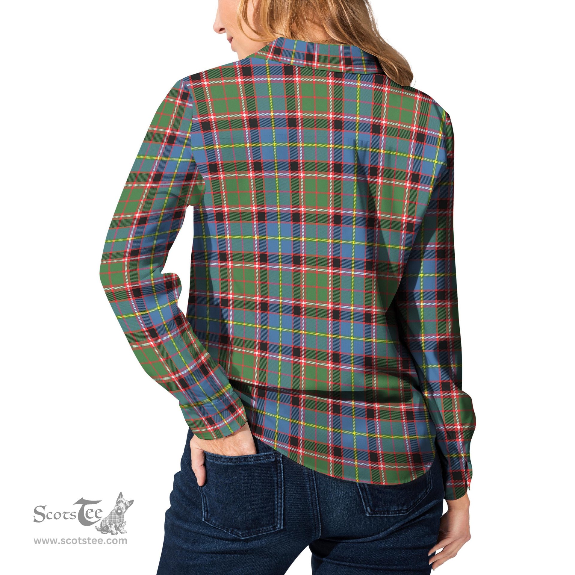 ScotsTee Shop Scottish Stirling Bannockburn Clan Tartan Womens Long Sleeve Shirt