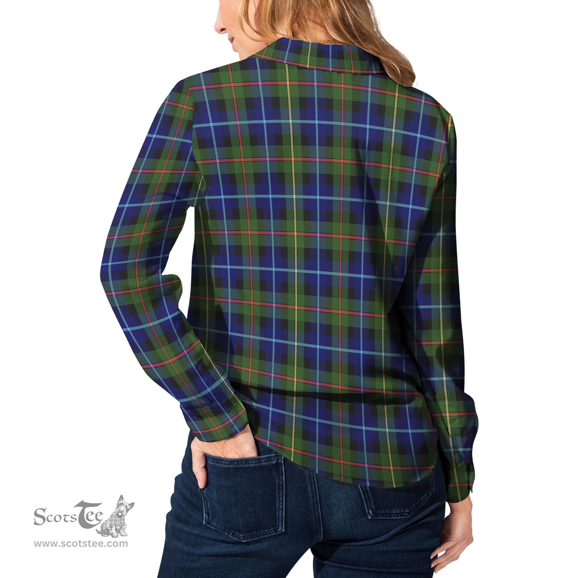 ScotsTee Shop Scottish Smith Modern Clan Tartan Womens Long Sleeve Shirt