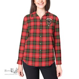 ScotsTee Shop Scottish Nesbitt Modern Clan Crest Tartan Womens Long Sleeve Shirt