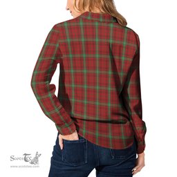 ScotsTee Shop Scottish Morrison Clan Crest Tartan Womens Long Sleeve Shirt