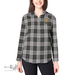 ScotsTee Shop Scottish MacPherson Dress Clan Crest Tartan Womens Long Sleeve Shirt